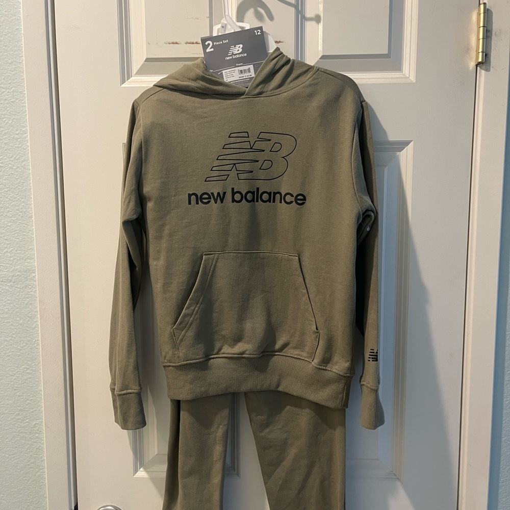 New Balance Olive Green Hoodie and Pants Set